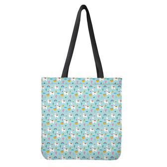 Happy Llama And Cactus Pattern Print Tote Bag | Newhawaiianshirts