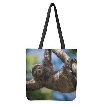 Happy Sloth Print Tote Bag | Newhawaiianshirts CA