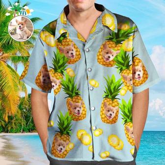 Hawaiian Shirt With Dog On It Pineapple Hawaiian Shirt With Face Custom Tropical Shirts | Newhawaiianshirts CA