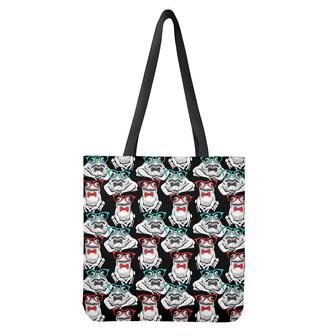 Hipster Frog Pattern Print Tote Bag | Newhawaiianshirts