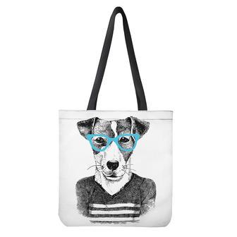 Hipster Jack Russell Terrier Print Tote Bag | Newhawaiianshirts AU