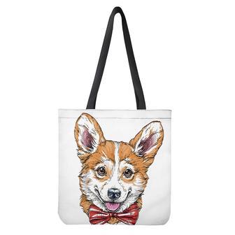 Hipster Pembroke Welsh Corgi Print Tote Bag | Newhawaiianshirts CA