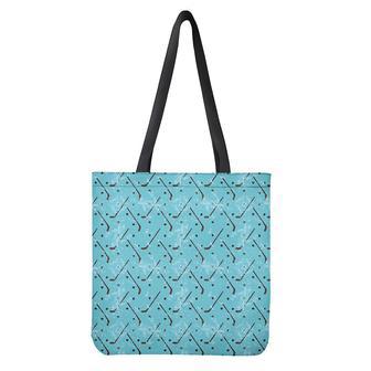 Hockey Stick And Puck Pattern Print Tote Bag | Newhawaiianshirts UK