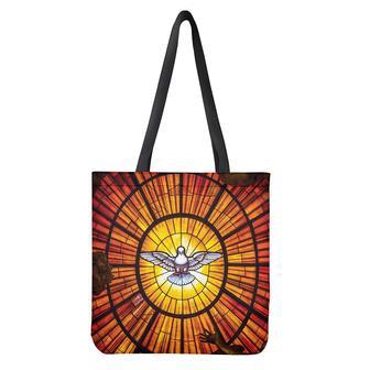 Holy Spirit Dove Stained Glass Print Tote Bag | Newhawaiianshirts DE