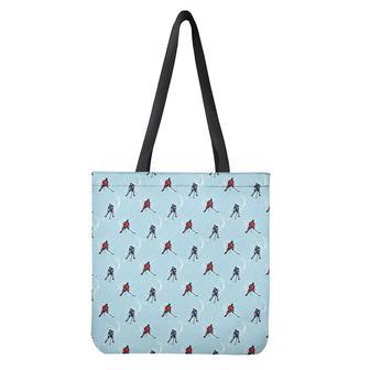 Ice Hockey Players Pattern Print Tote Bag | Newhawaiianshirts CA