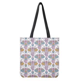 Indian Flower Elephant Pattern Print Tote Bag | Newhawaiianshirts UK