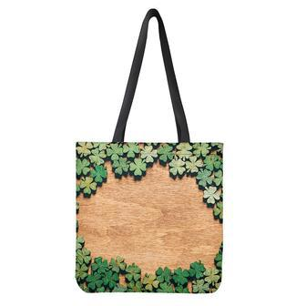 Irish Four Leaf Clovers Wood Print Tote Bag | Newhawaiianshirts