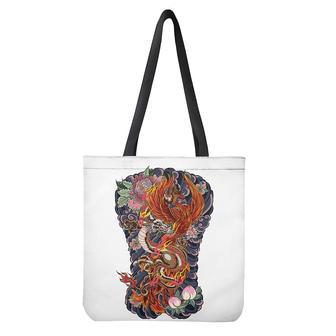 Japanese Dragon And Phoenix Tattoo Print Tote Bag | Newhawaiianshirts UK