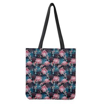 Japanese Koi And Chrysanthemums Print Tote Bag | Newhawaiianshirts