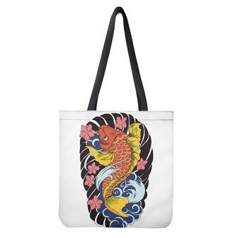 Japanese Koi And Flower Tattoo Print Tote Bag | Newhawaiianshirts DE