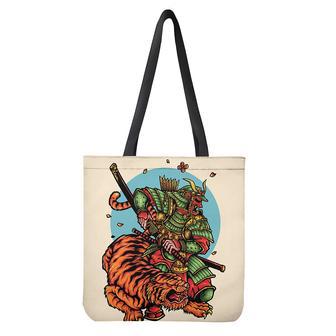 Japanese Samurai And Tiger Print Tote Bag | Newhawaiianshirts AU