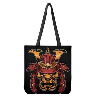 Japanese Samurai Warrior Mask Print Tote Bag | Newhawaiianshirts DE