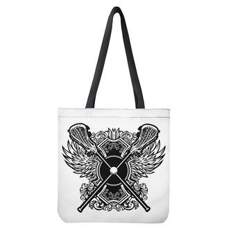 Lacrosse Sticks And Ornate Wing Print Tote Bag | Newhawaiianshirts