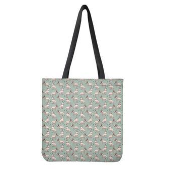 Laurel Green Bull Terrier Pattern Print Tote Bag | Newhawaiianshirts CA