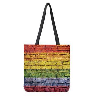 Lgbt Pride Rainbow Brick Wall Print Tote Bag | Newhawaiianshirts AU