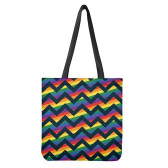 Lgbt Pride Rainbow Chevron Pattern Print Tote Bag | Newhawaiianshirts CA