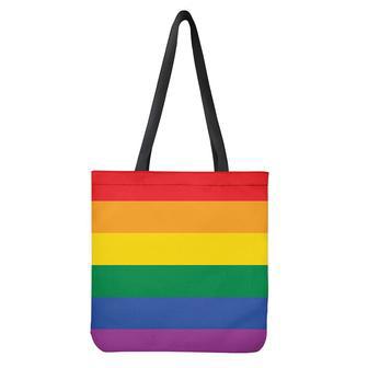 Lgbt Pride Rainbow Flag Print Tote Bag | Newhawaiianshirts CA