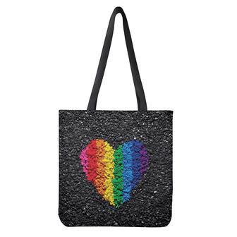 Lgbt Pride Rainbow Heart Stones Print Tote Bag | Newhawaiianshirts UK