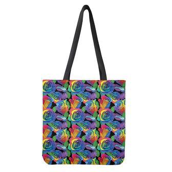 Lgbt Pride Rainbow Roses Pattern Print Tote Bag | Newhawaiianshirts