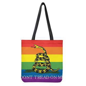 Lgbt Rainbow Gadsden Flag Print Tote Bag | Newhawaiianshirts AU