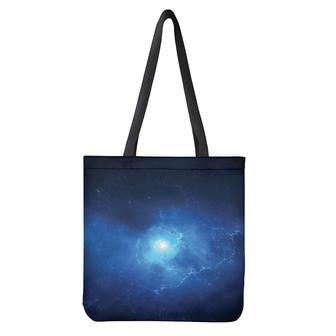 Light Blue Space Print Tote Bag | Newhawaiianshirts AU