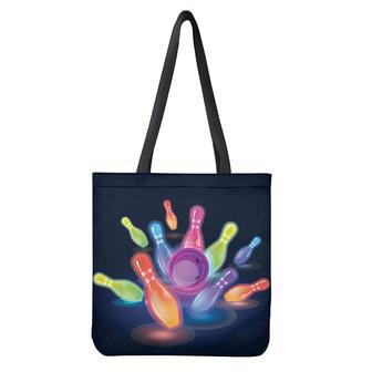 Light Up Bowling Pins Print Tote Bag | Newhawaiianshirts AU