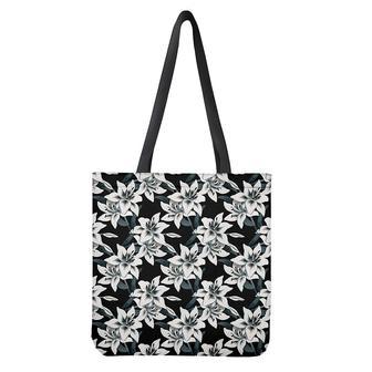 Lily Floral Pattern Print Tote Bag | Newhawaiianshirts CA