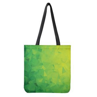 Lime Green Polygonal Geometric Print Tote Bag | Newhawaiianshirts UK