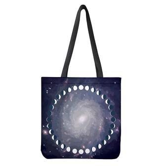 Lunar Phase Cycle Print Tote Bag | Newhawaiianshirts