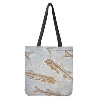 Lycoptera Fish Fossil Print Tote Bag | Newhawaiianshirts CA