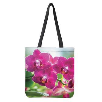 Magenta Orchid Flower Print Tote Bag | Newhawaiianshirts CA