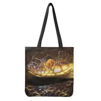 Malagasy Cat Eyed Snake Print Tote Bag | Newhawaiianshirts AU