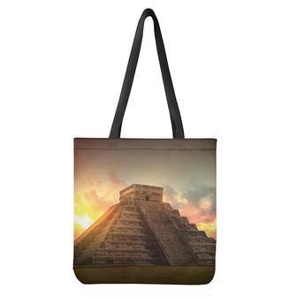 Mayan Pyramid Print Tote Bag | Newhawaiianshirts CA