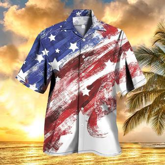 Mens Patriotic Hawaiian Shirt Casual Breathable Short Sleeve Vintage Hawaiian Shirt | Newhawaiianshirts AU