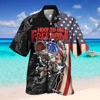 Men's Patriotic Hawaiian Shirts Independence Day Shirts - Hooked On Freedom | Newhawaiianshirts UK