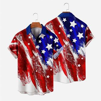 Men's Vintage Hawaiian Shirts Of July American Flag Patriotic Independence Day Hawaiian Shirts | Newhawaiianshirts AU