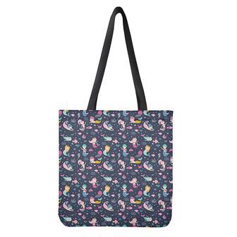 Mermaid Cartoon Pattern Print Tote Bag | Newhawaiianshirts UK