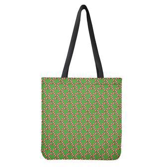 Merry Christmas Candy Cane Pattern Print Tote Bag | Newhawaiianshirts