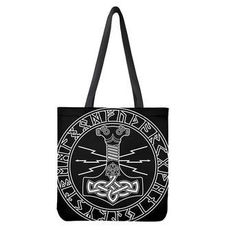 Mjolnir And Younger Futhark Print Tote Bag | Newhawaiianshirts DE