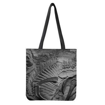 Monochrome Dinosaur Fossil Print Tote Bag | Newhawaiianshirts DE