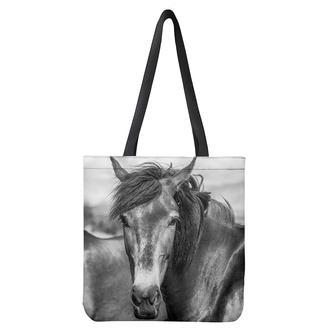 Monochrome Horse Print Tote Bag | Newhawaiianshirts DE