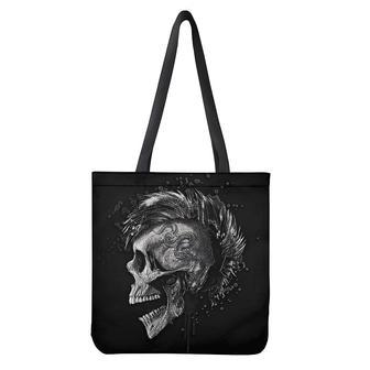 Monochrome Punk Skull Print Tote Bag | Newhawaiianshirts AU