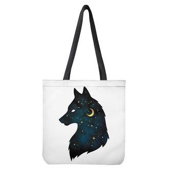 Moon And Stars Wolf Spirit Print Tote Bag | Newhawaiianshirts DE