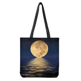 Moonlight On The Sea Print Tote Bag | Newhawaiianshirts AU