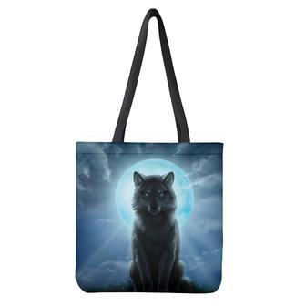 Moonlight Wolf Print Tote Bag | Newhawaiianshirts CA