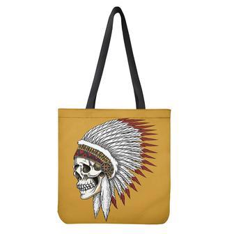 Native American Indian Skull Print Tote Bag | Newhawaiianshirts AU