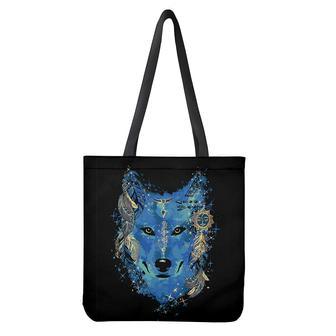 Native American Spiritual Wolf Print Tote Bag | Newhawaiianshirts