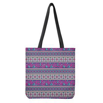 Native Tribal Ethnic Rose Pattern Print Tote Bag | Newhawaiianshirts