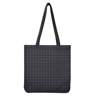 Navy Tattersall Pattern Print Tote Bag | Newhawaiianshirts CA