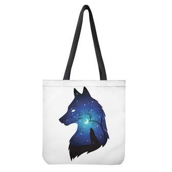 Night Forest Wolf Spirit Print Tote Bag | Newhawaiianshirts DE